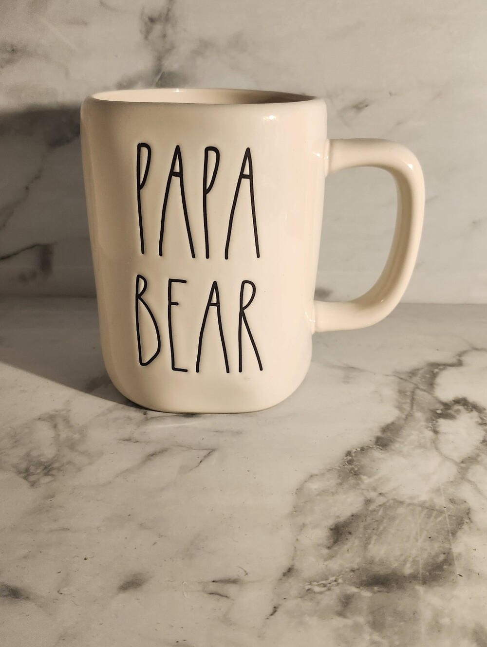 Papa Bear Ceramic Coffee Mug - Cream with Black Lettering